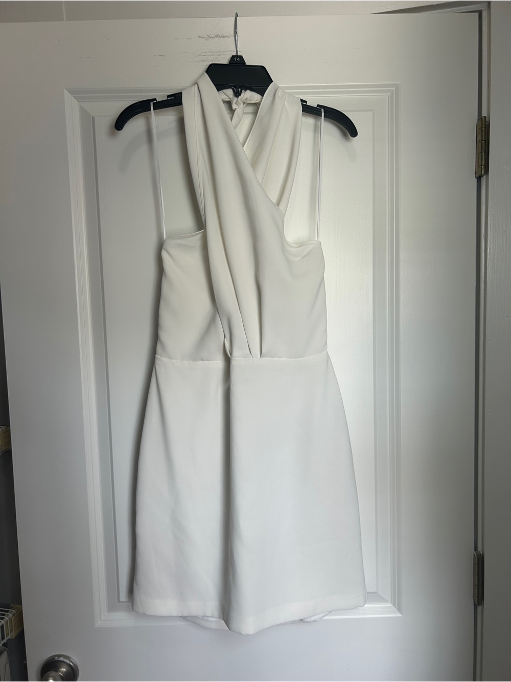 Amanda Uprichard White Backless Halter Mini Dress